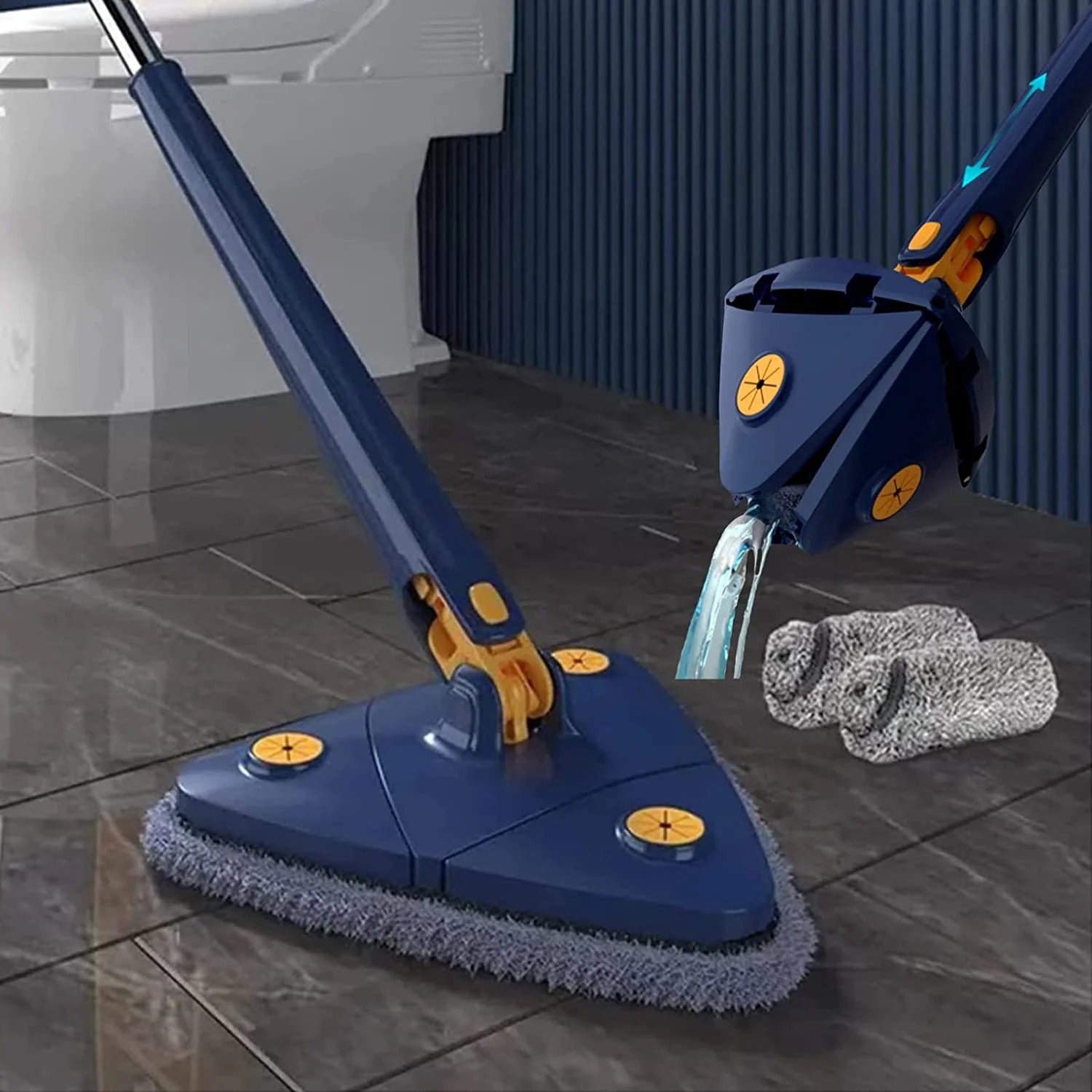 Triangular 360° Mop for Corners and Hard-to-Reach Areas